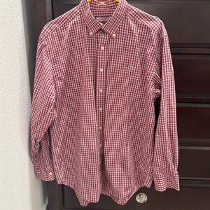 Vineyard Vines Red and White Plaid Button Down Shirt